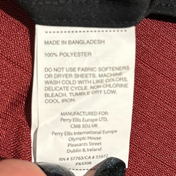 Perry Ellis mens black XL total stretch expandable collar dress shirt formal - Picture 9 of 11